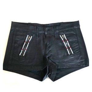 Rag & Bone Black Leather Shorts - Size 24